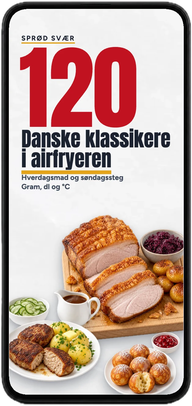 Forsiden af kogebogen med 120 opskrifter på en mobil